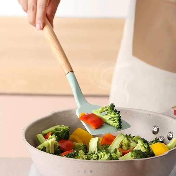 Silicone Kitchen Utensils Set, 26 pcs, Mint/Green - 12,67" L, 4,5" W, 4,5" H - Picture 8 of 15